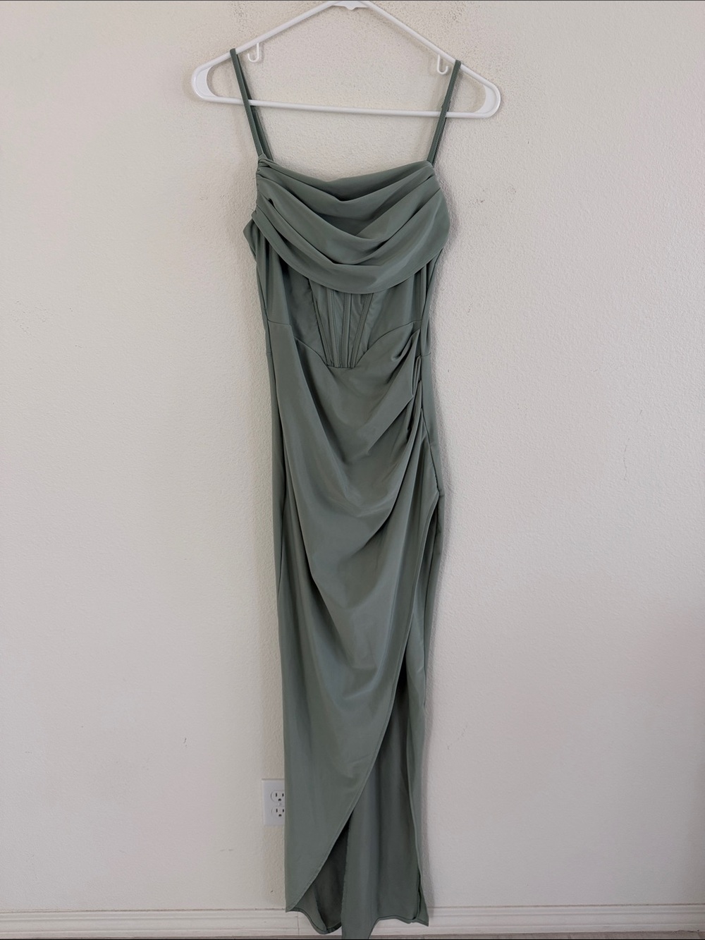 Faeriesty Fold Pleated Split Thigh Cami Dresses